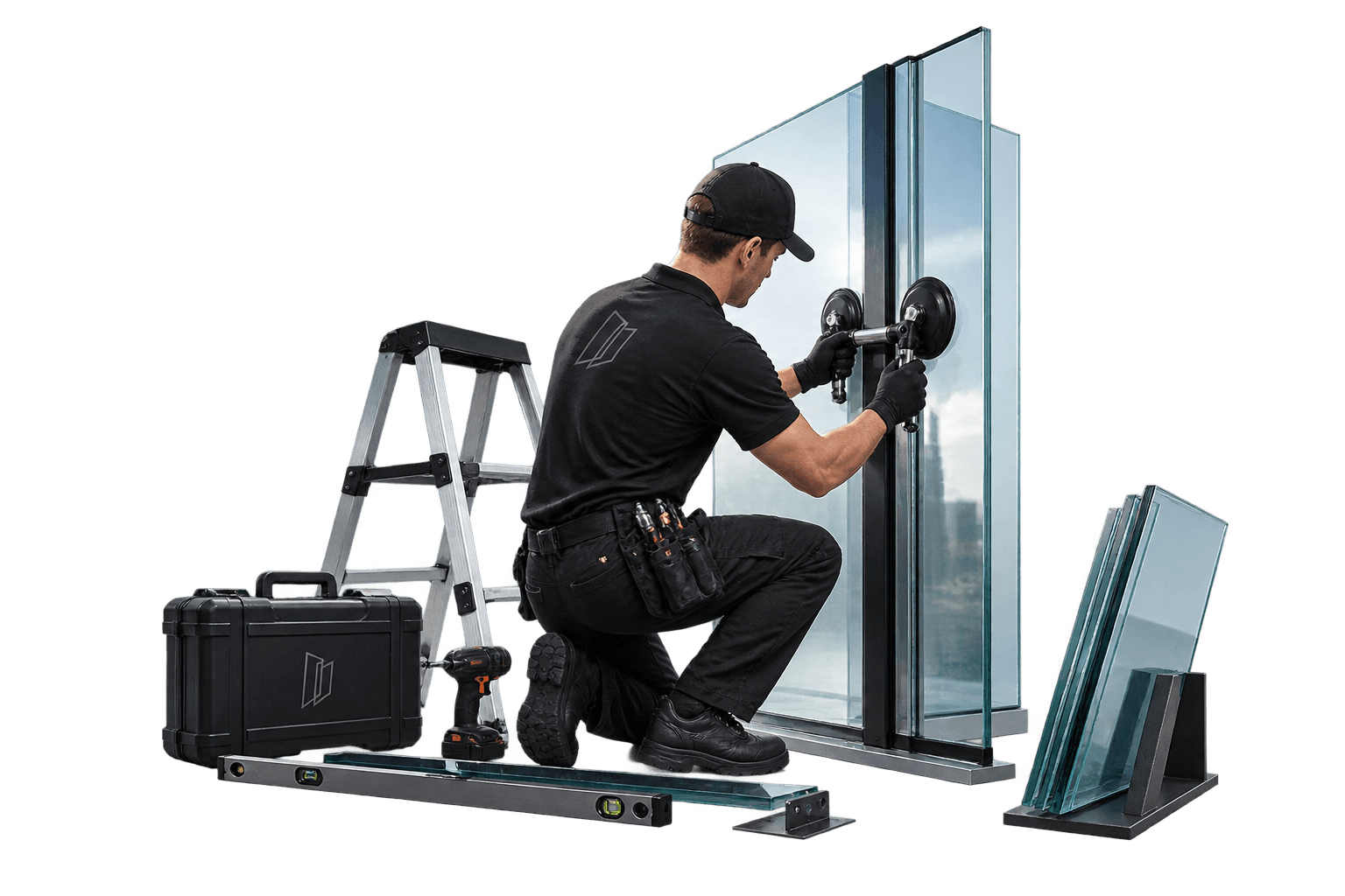 Pose et montage d'une structure en verre par un installateur SGF Glass